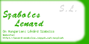 szabolcs lenard business card